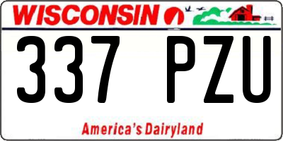 WI license plate 337PZU