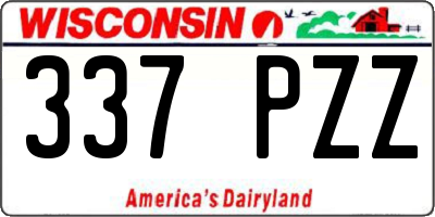 WI license plate 337PZZ