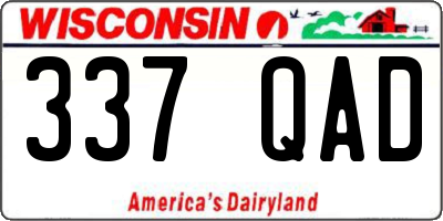 WI license plate 337QAD