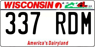 WI license plate 337RDM