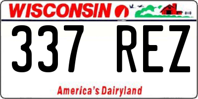 WI license plate 337REZ
