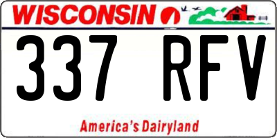 WI license plate 337RFV