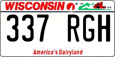 WI license plate 337RGH