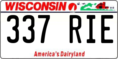 WI license plate 337RIE