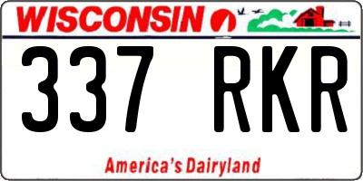 WI license plate 337RKR