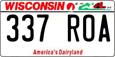 WI license plate 337ROA
