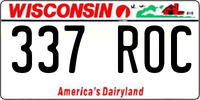 WI license plate 337ROC