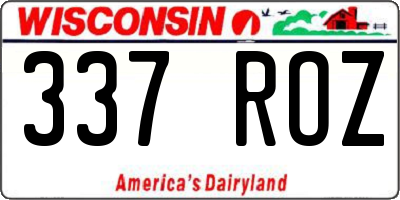 WI license plate 337ROZ