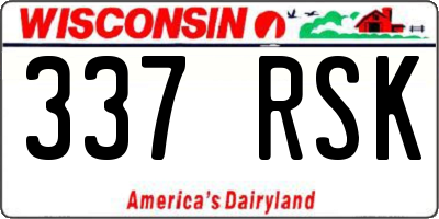 WI license plate 337RSK