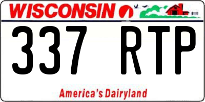 WI license plate 337RTP
