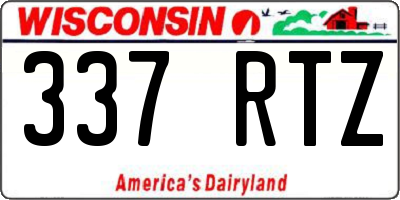WI license plate 337RTZ