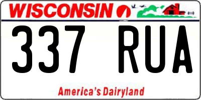 WI license plate 337RUA