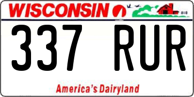 WI license plate 337RUR