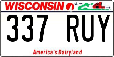 WI license plate 337RUY