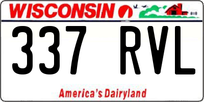WI license plate 337RVL
