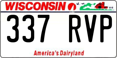 WI license plate 337RVP