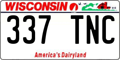 WI license plate 337TNC