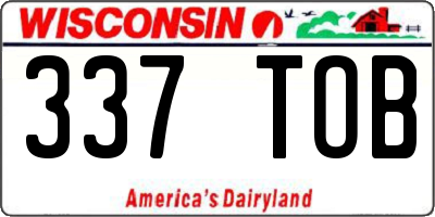WI license plate 337TOB
