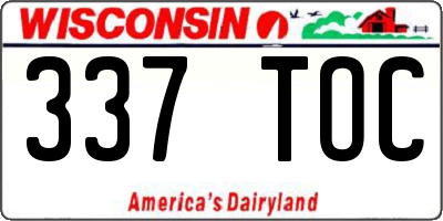 WI license plate 337TOC