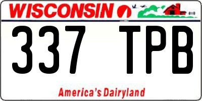 WI license plate 337TPB