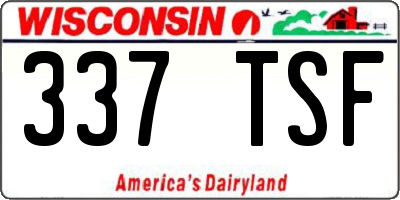 WI license plate 337TSF