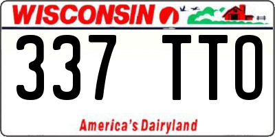WI license plate 337TTO