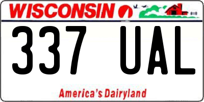 WI license plate 337UAL
