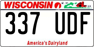 WI license plate 337UDF