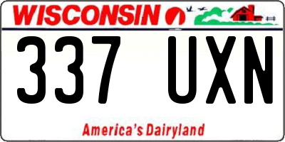 WI license plate 337UXN