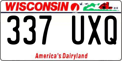 WI license plate 337UXQ