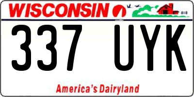 WI license plate 337UYK