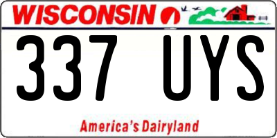 WI license plate 337UYS