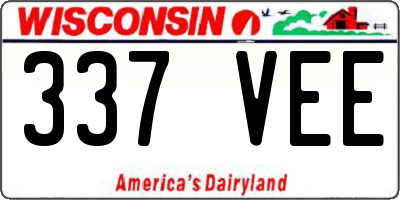 WI license plate 337VEE
