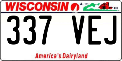 WI license plate 337VEJ
