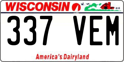 WI license plate 337VEM