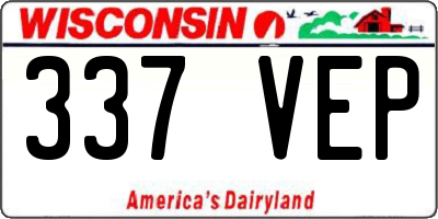WI license plate 337VEP