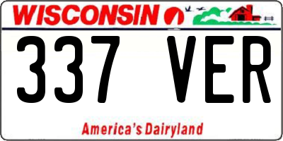 WI license plate 337VER