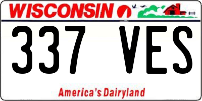 WI license plate 337VES