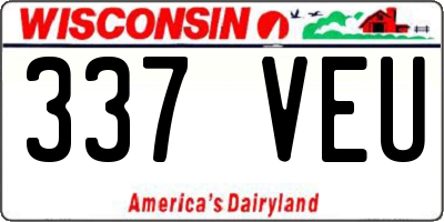 WI license plate 337VEU