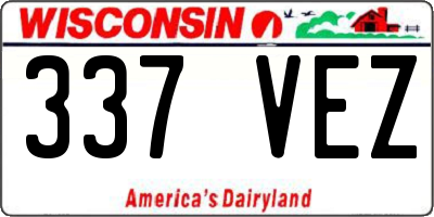 WI license plate 337VEZ