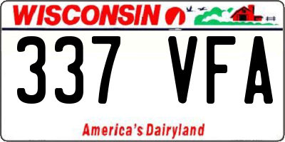 WI license plate 337VFA