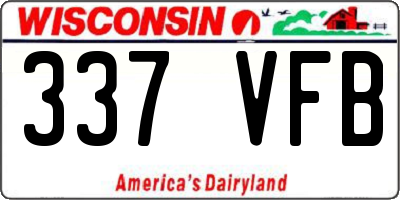 WI license plate 337VFB