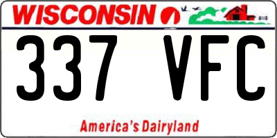 WI license plate 337VFC