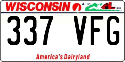 WI license plate 337VFG