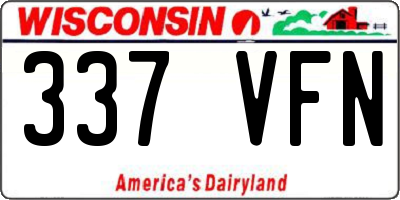 WI license plate 337VFN