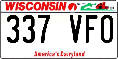 WI license plate 337VFO