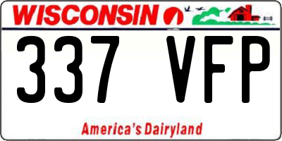 WI license plate 337VFP