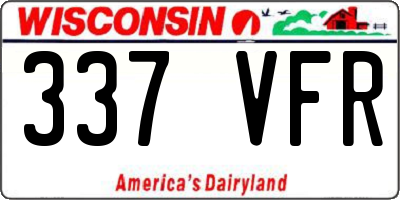 WI license plate 337VFR