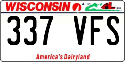 WI license plate 337VFS