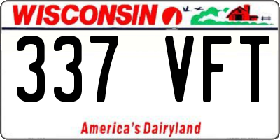WI license plate 337VFT